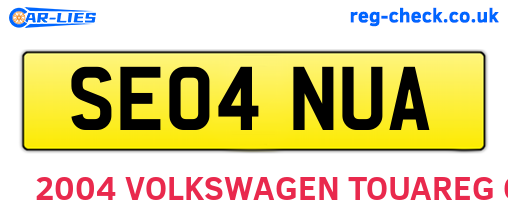 SE04NUA are the vehicle registration plates.