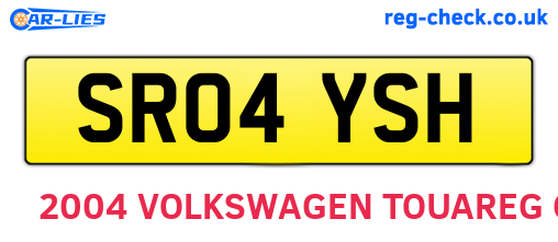 SR04YSH are the vehicle registration plates.