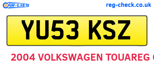 YU53KSZ are the vehicle registration plates.