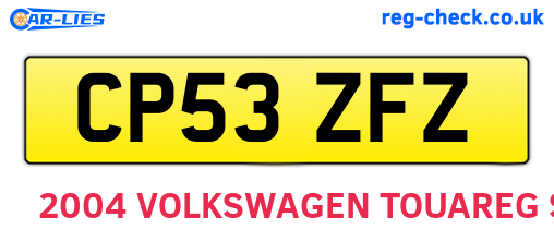 CP53ZFZ are the vehicle registration plates.
