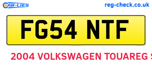 FG54NTF are the vehicle registration plates.