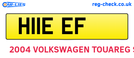 H11EEF are the vehicle registration plates.