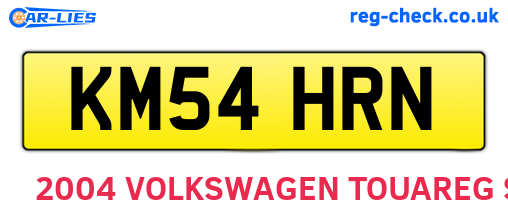 KM54HRN are the vehicle registration plates.