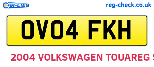 OV04FKH are the vehicle registration plates.