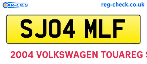 SJ04MLF are the vehicle registration plates.