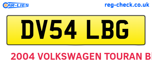 DV54LBG are the vehicle registration plates.