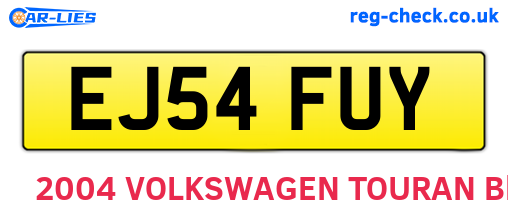 EJ54FUY are the vehicle registration plates.