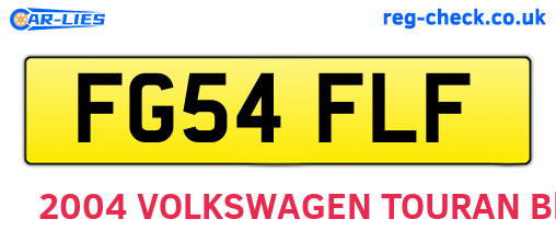 FG54FLF are the vehicle registration plates.