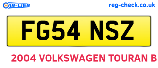 FG54NSZ are the vehicle registration plates.
