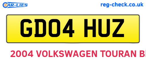 GD04HUZ are the vehicle registration plates.