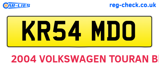 KR54MDO are the vehicle registration plates.
