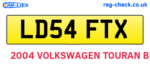 LD54FTX are the vehicle registration plates.