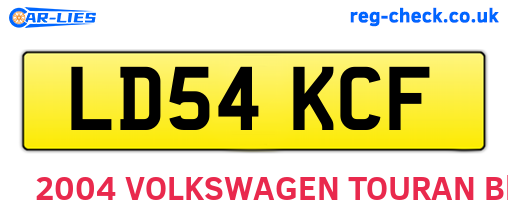 LD54KCF are the vehicle registration plates.