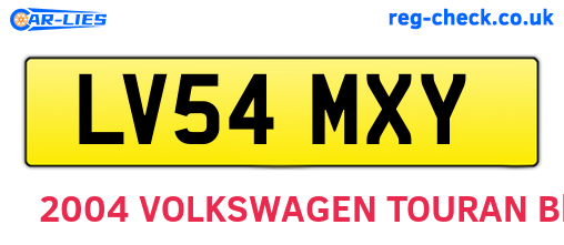LV54MXY are the vehicle registration plates.