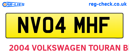 NV04MHF are the vehicle registration plates.