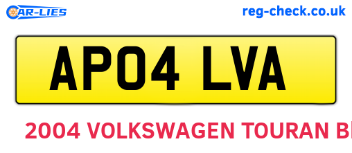 AP04LVA are the vehicle registration plates.