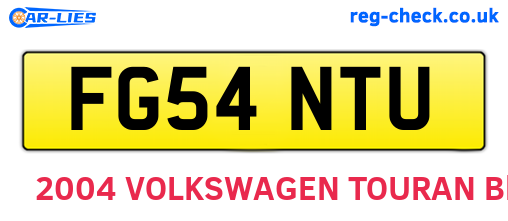 FG54NTU are the vehicle registration plates.