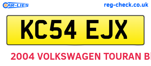 KC54EJX are the vehicle registration plates.