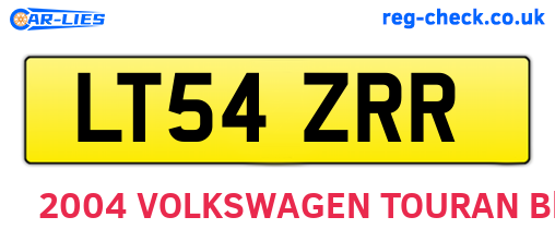 LT54ZRR are the vehicle registration plates.