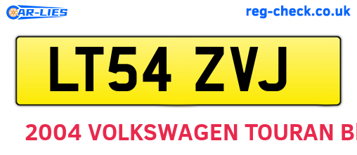 LT54ZVJ are the vehicle registration plates.