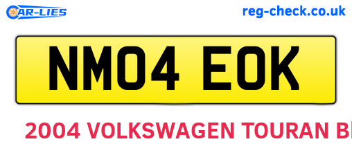 NM04EOK are the vehicle registration plates.