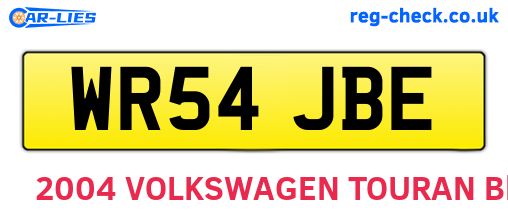 WR54JBE are the vehicle registration plates.