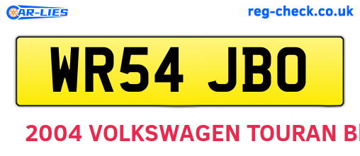 WR54JBO are the vehicle registration plates.