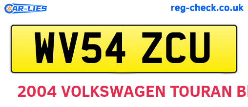 WV54ZCU are the vehicle registration plates.
