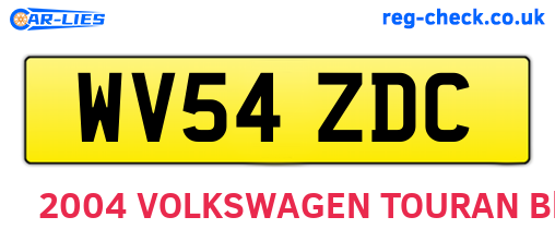 WV54ZDC are the vehicle registration plates.