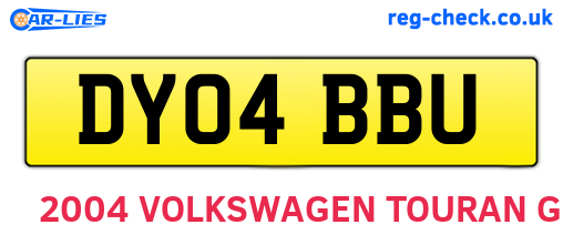 DY04BBU are the vehicle registration plates.