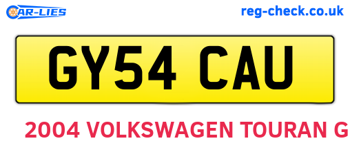 GY54CAU are the vehicle registration plates.