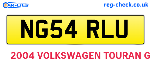 NG54RLU are the vehicle registration plates.