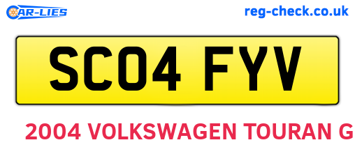 SC04FYV are the vehicle registration plates.