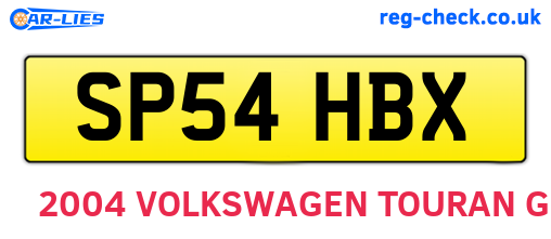 SP54HBX are the vehicle registration plates.