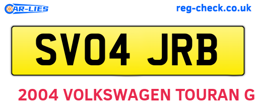 SV04JRB are the vehicle registration plates.