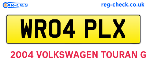WR04PLX are the vehicle registration plates.
