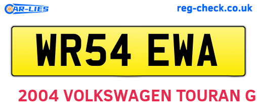WR54EWA are the vehicle registration plates.