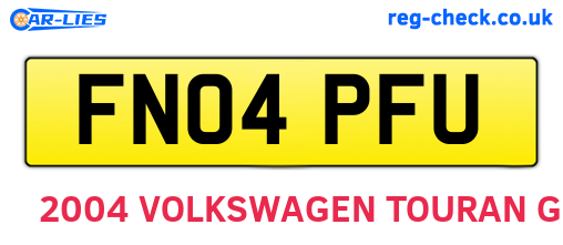 FN04PFU are the vehicle registration plates.