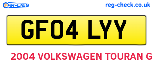 GF04LYY are the vehicle registration plates.