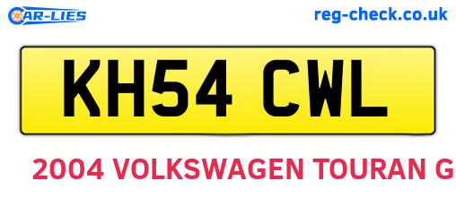 KH54CWL are the vehicle registration plates.