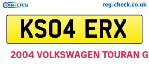 KS04ERX are the vehicle registration plates.