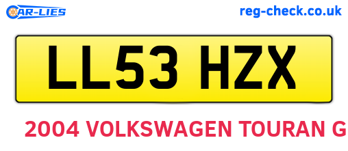 LL53HZX are the vehicle registration plates.