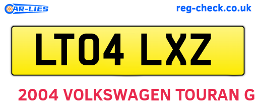 LT04LXZ are the vehicle registration plates.