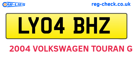 LY04BHZ are the vehicle registration plates.