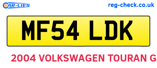 MF54LDK are the vehicle registration plates.