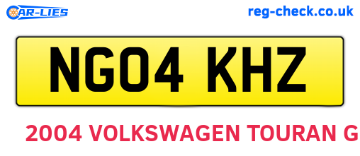 NG04KHZ are the vehicle registration plates.