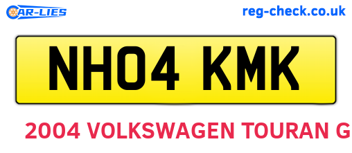 NH04KMK are the vehicle registration plates.