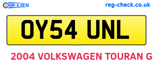 OY54UNL are the vehicle registration plates.