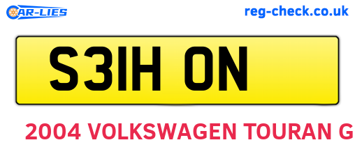 S31HON are the vehicle registration plates.