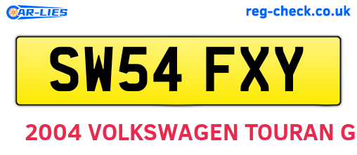 SW54FXY are the vehicle registration plates.